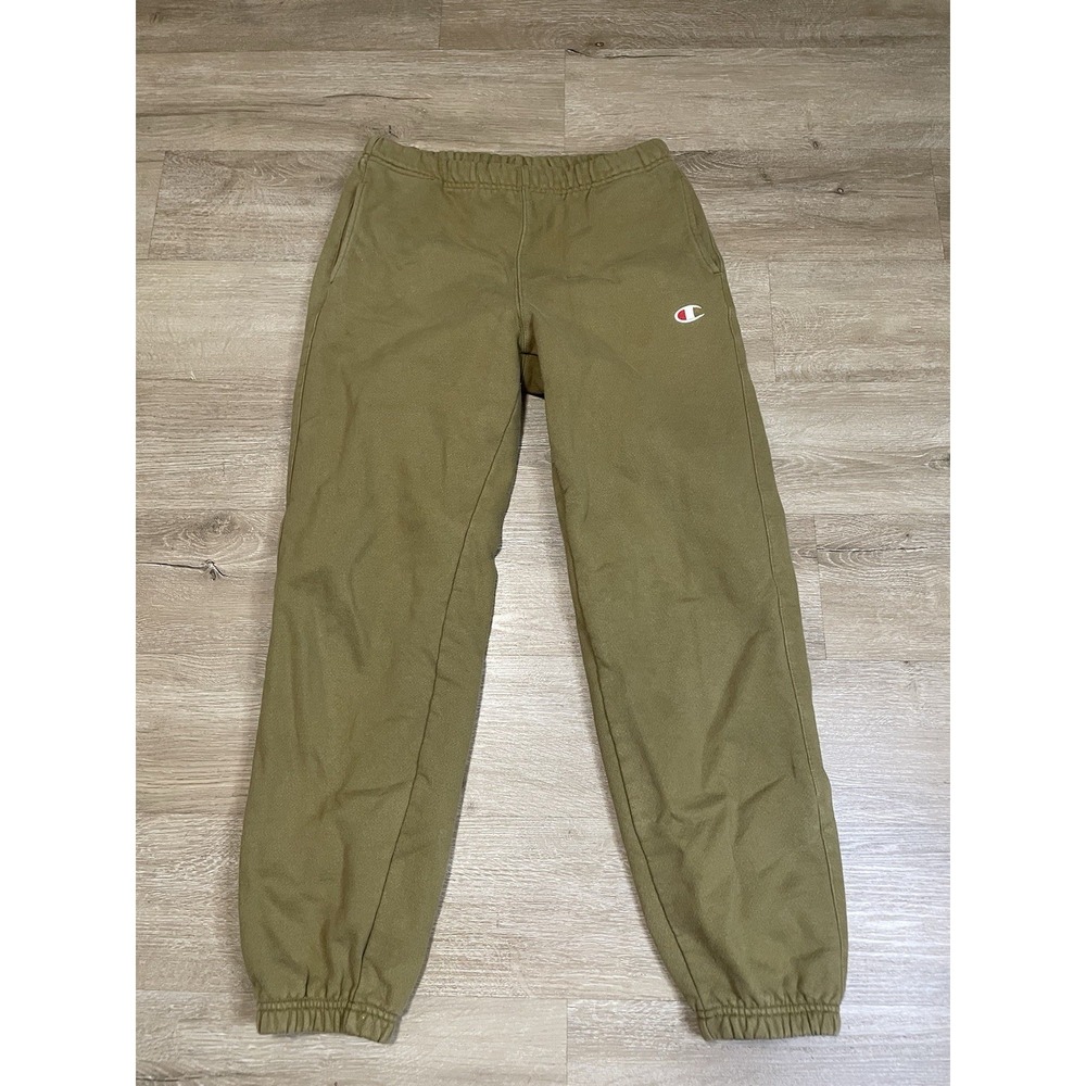 VTG Champion Reverse Weave Sweatpants Joggers Mens Sz S Tan Brown Sportswear 90s